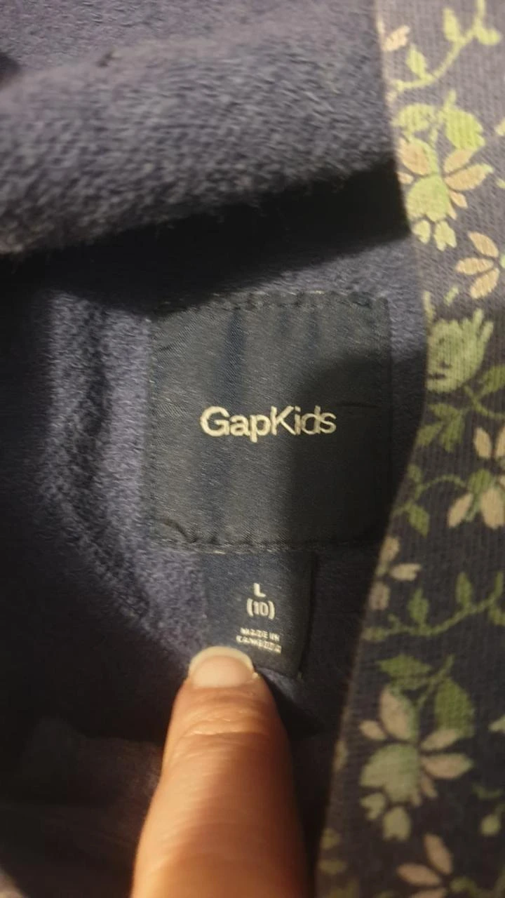 Casaco GAP Kids Azul Floral com Capuz – photo 3